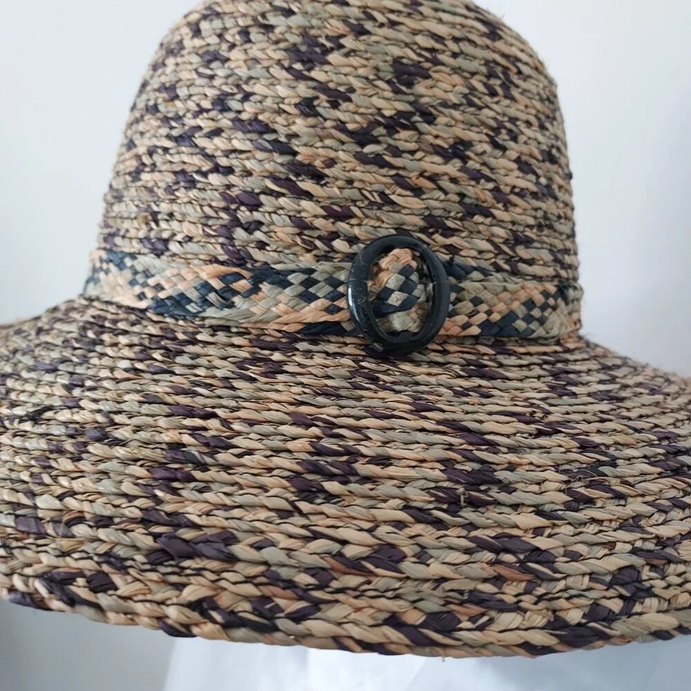 Wide Brim 100% Straw Hat With Buckle